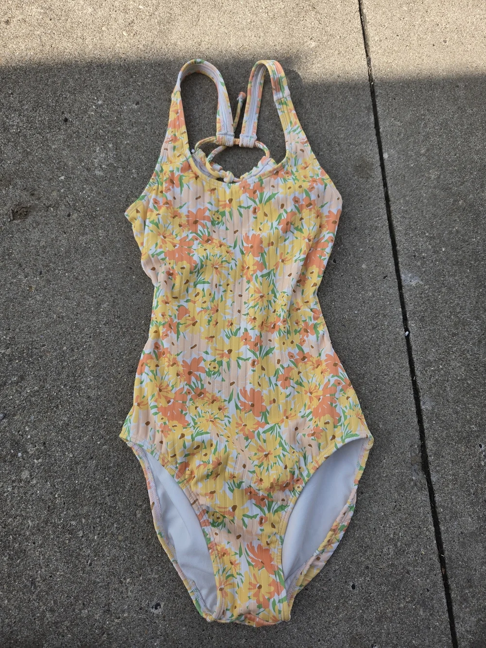 art class Yellow Peach Floral One-Piece